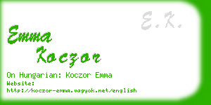 emma koczor business card